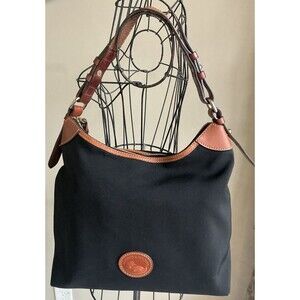 Dooney & Bourke Black Nylon Erica Hobo Large Shoulder Handbag EUC